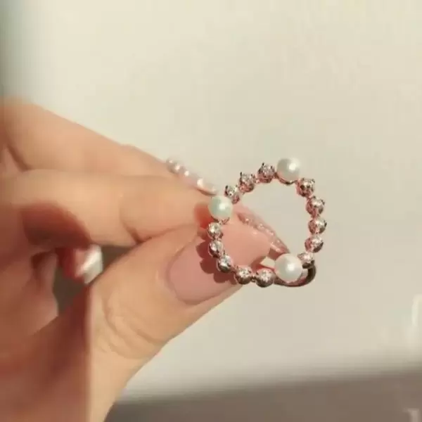 White Pearl Free Open Ring