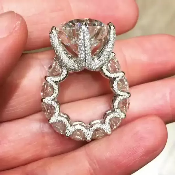 20ct Round Cut White Sapphire Engagement Ring