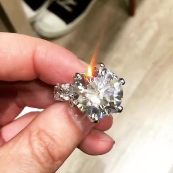 20ct Round Cut White Sapphire Engagement Ring