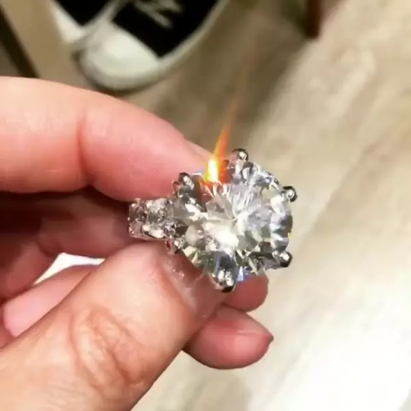 20ct Round Cut White Sapphire Engagement Ring