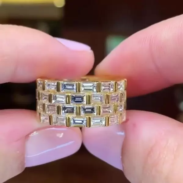 12.75ct Baguette Cut White Sapphire Eternity Ring 