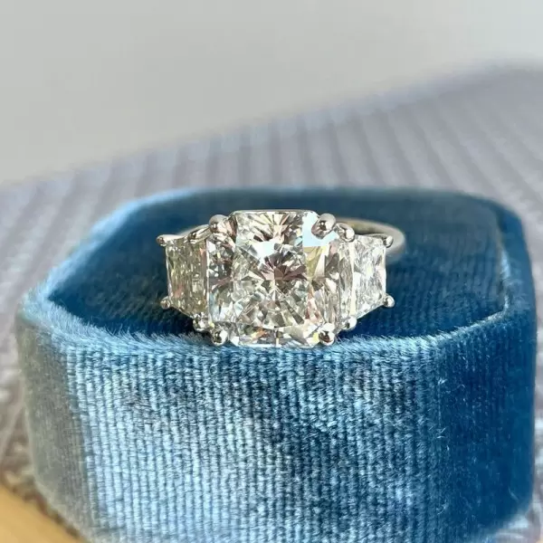 5.16ct Princess Cut Three-stone Engagement Ring