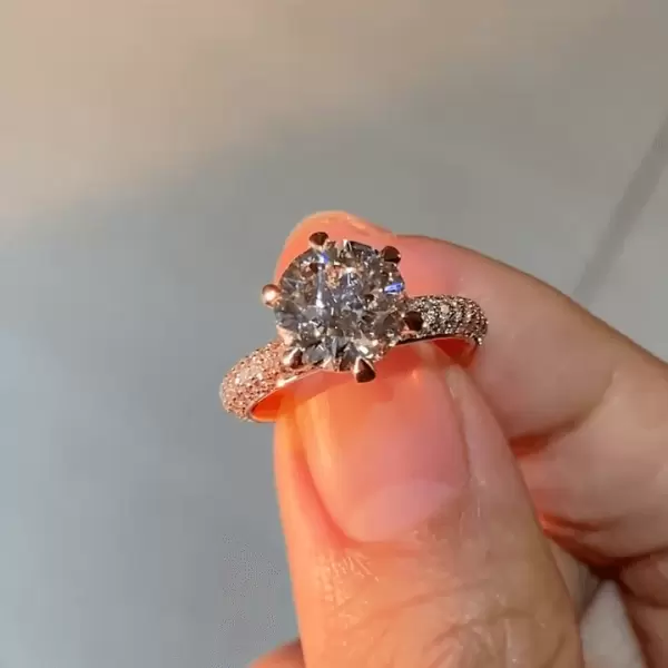 2ct Round Cut White Sapphire Engagement Ring SayaBling Jewelry