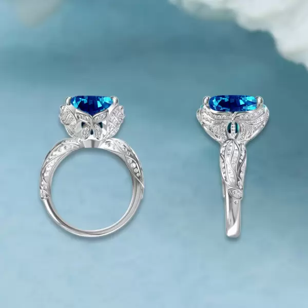 12ct Cushion Cut Aquamarine Mermaid Inspired Cocktail Ring