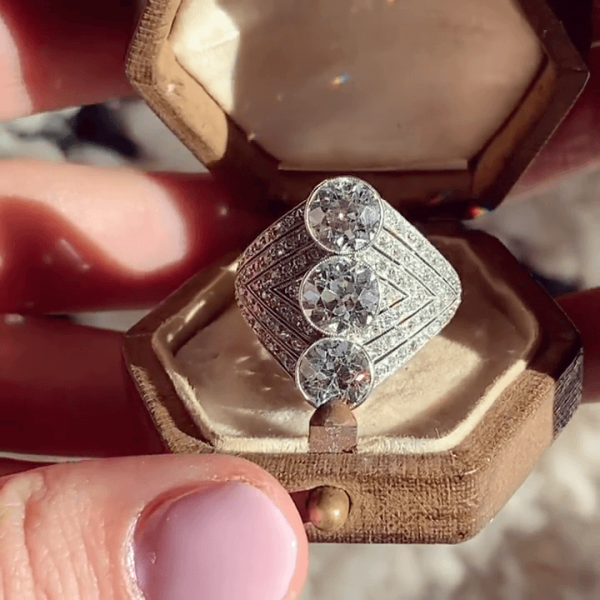 4.95ct Round Cut White Sapphire Engagement Ring