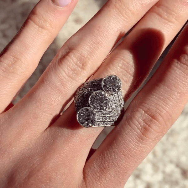 4.95ct Round Cut White Sapphire Engagement Ring