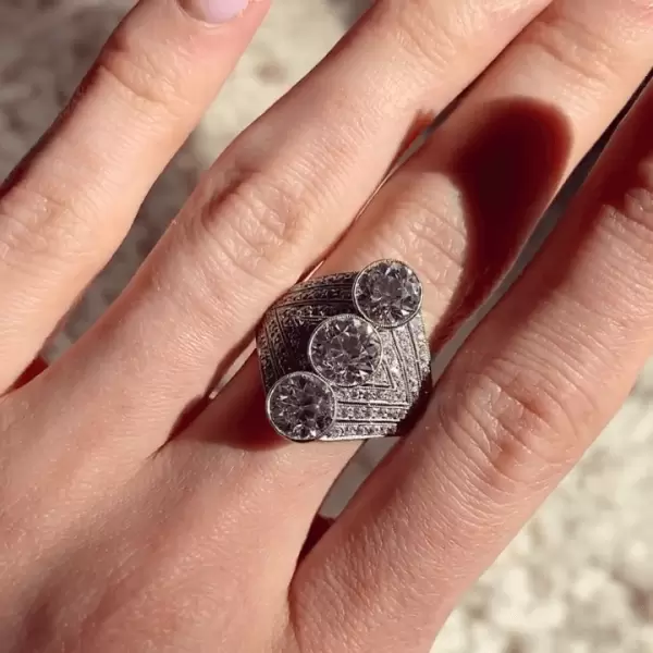 4.95ct Round Cut White Sapphire Engagement Ring