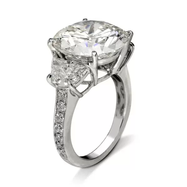 12ct Round Cut White Sapphire Three Stone Engagement Ring