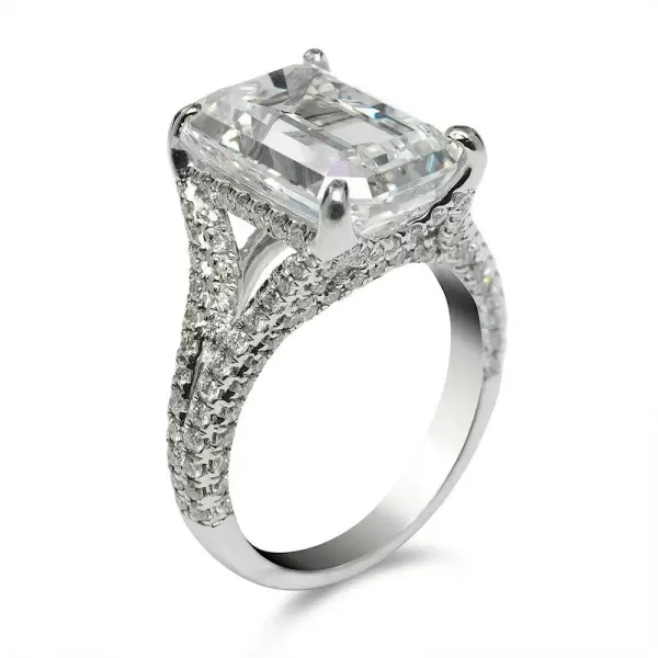 8ct Emerald Cut White Sapphire Engagement Ring