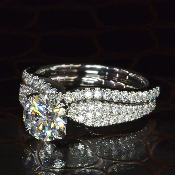 2.7ct Round Cut White Saphhire Wedding Set