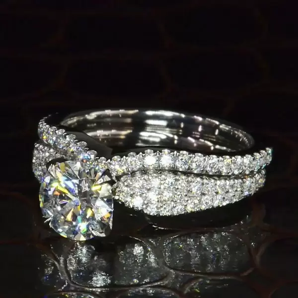 2.7ct Round Cut White Saphhire Wedding Set