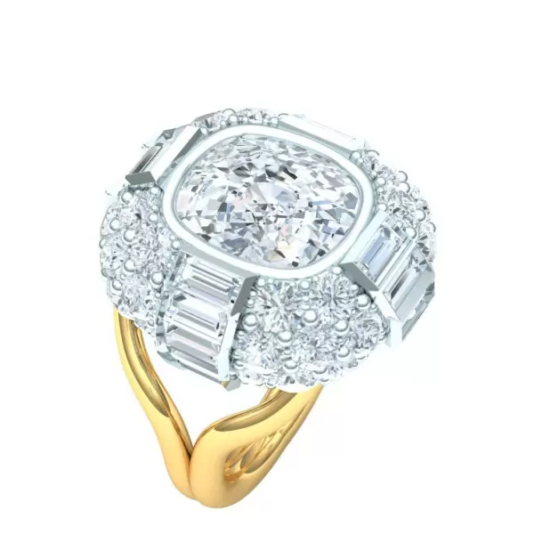 3ct Cushion Cut White Sapphire Engagement Ring