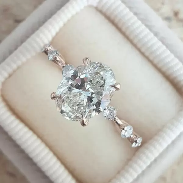 5ct Oval Cut White Sapphire Simple Engagement Ring