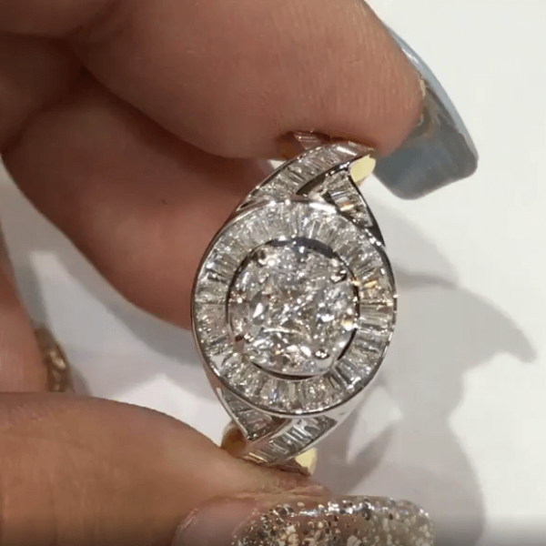4.5ct Round Cut Cut White Sapphire Engagement Ring in Gold 