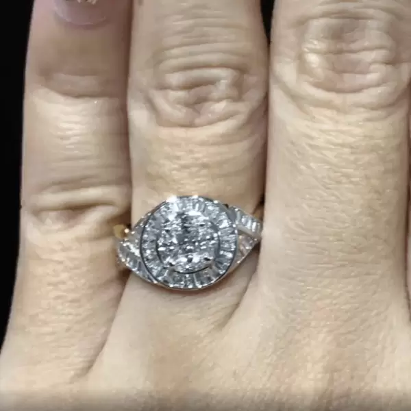 4.5ct Round Cut Cut White Sapphire Engagement Ring in Gold 