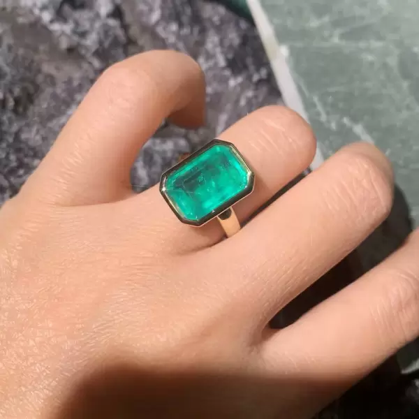 8.4ct Emerald Cut Emerald Simple Classic Engagement Ring