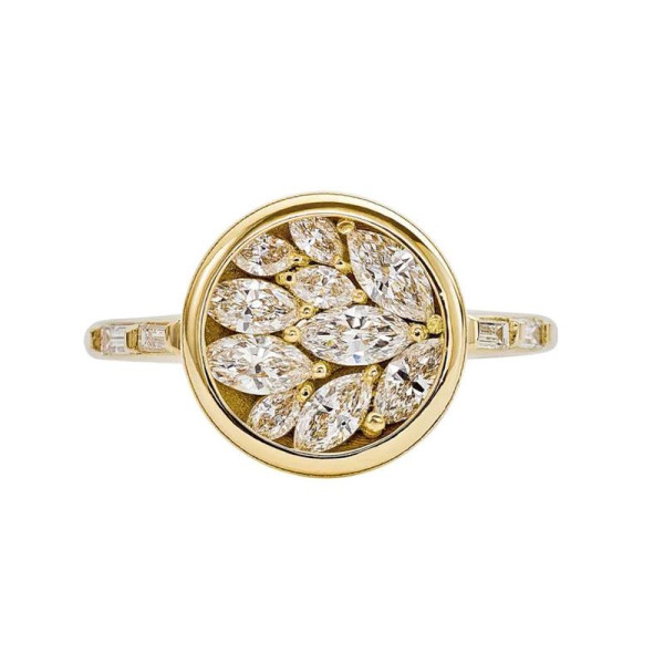 Marquise Cut Cluster White Sapphire Daity Ring