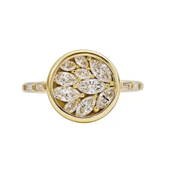 Marquise Cut Cluster White Sapphire Daity Ring