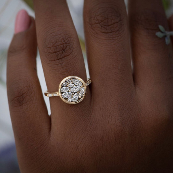Marquise Cut Cluster White Sapphire Daity Ring