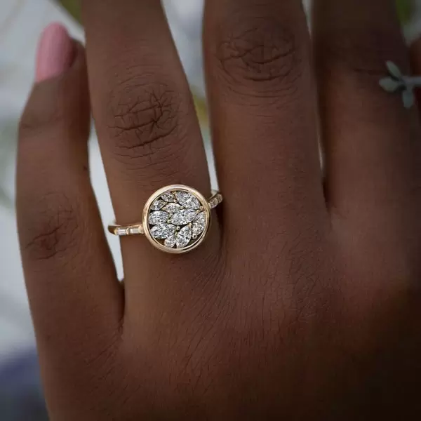 Marquise Cut Cluster White Sapphire Daity Ring