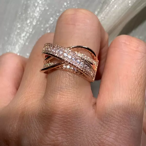 Intertwined Crossover Wedding Band