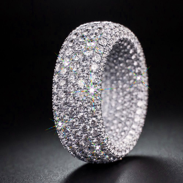 Inside and Out Paved Wide Wedding Band