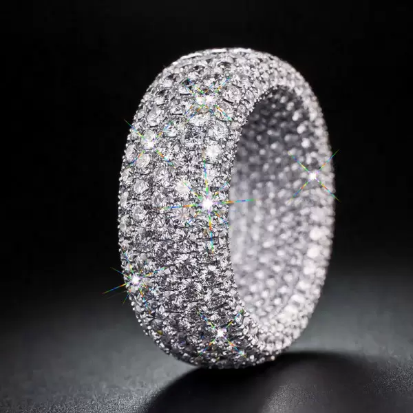 Inside and Out Paved Wide Wedding Band