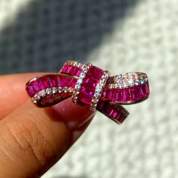 Ruby on sale bow ring