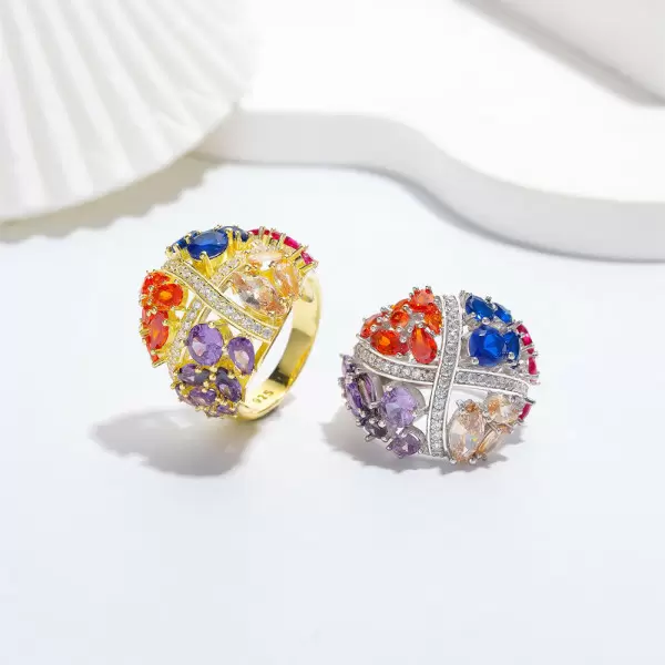 Multicolor Sapphire Bold Cocktail Ring