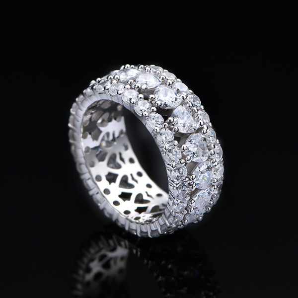 Heart Cut White Sapphire Eternity Ring
