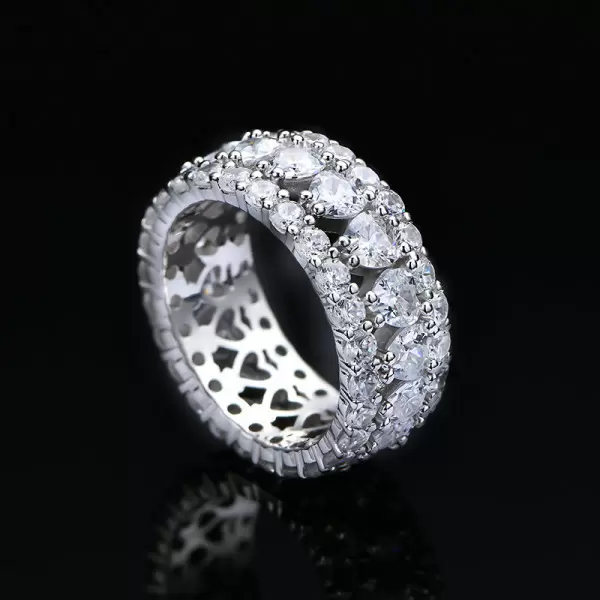 Heart Cut White Sapphire Eternity Ring