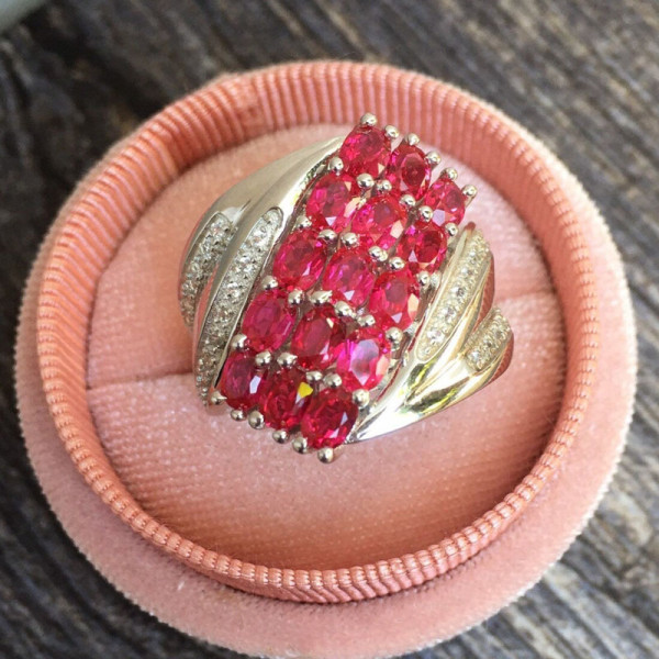 5ctw Oval Cut Ruby Bold Coctail Ring