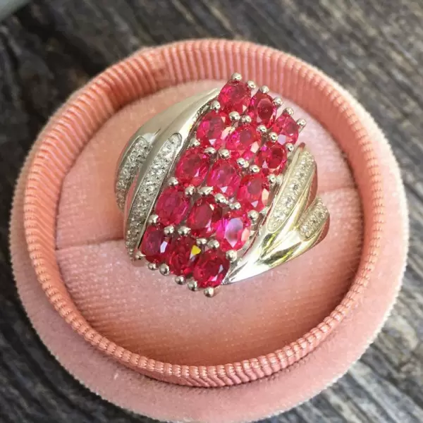 5ctw Oval Cut Ruby Bold Coctail Ring
