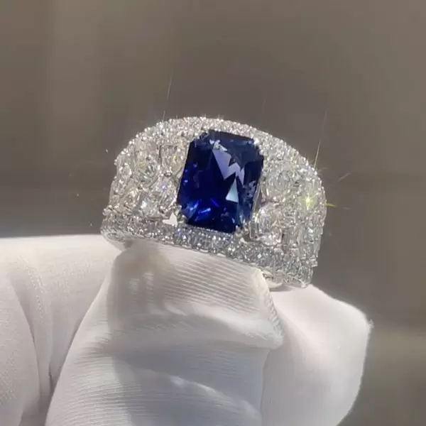 5ct Radiant Cut Sapphire Vintage Engagement Ring