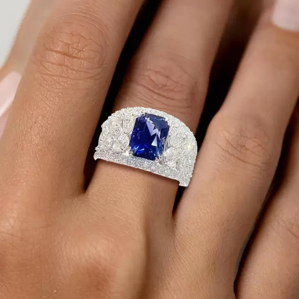 5ct Radiant Cut Sapphire Vintage Engagement Ring