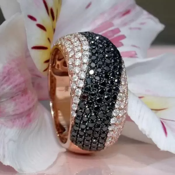 11MM Wide Paved White and Sapphire Band