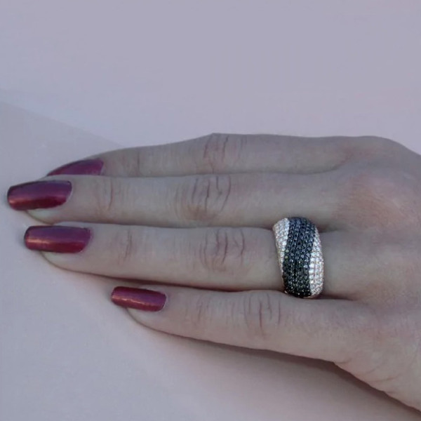 11MM Wide Paved White and Sapphire Band