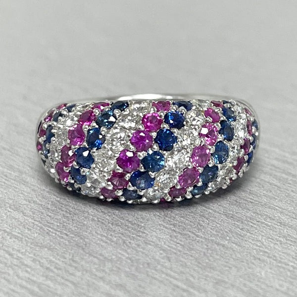 2.7ctw Ruby and Sapphire Paved Band