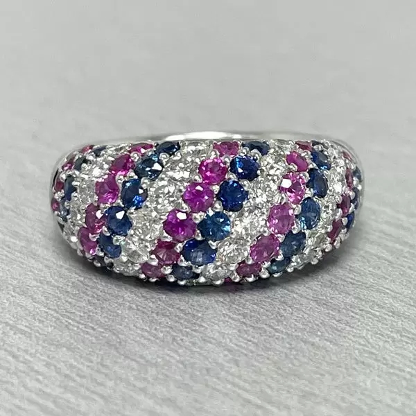 2.7ctw Ruby and Sapphire Paved Band