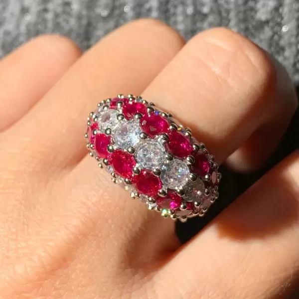 10.5ctw Ruby and White Sapphire Dome Ring