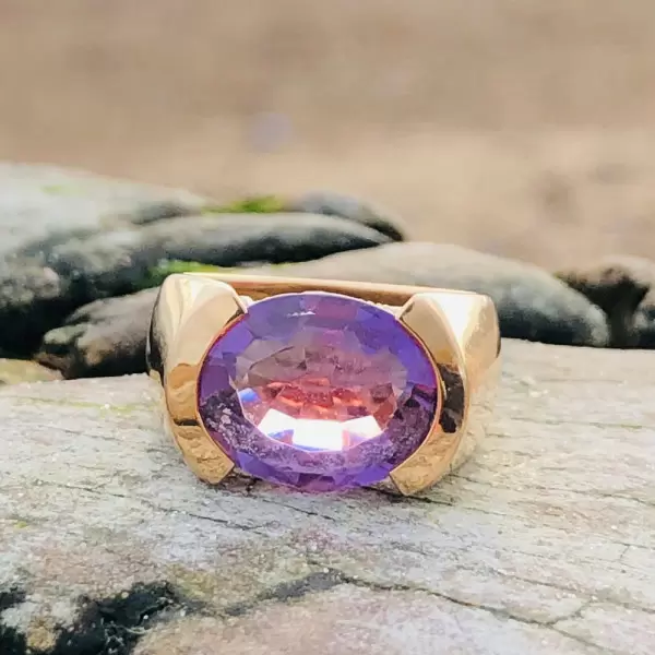 Classic 5ct Tension-Set Amethyst Cocktail Ring