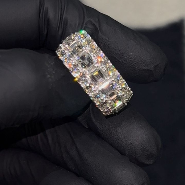 Emerald Cut White Sapphire Eternity Ring