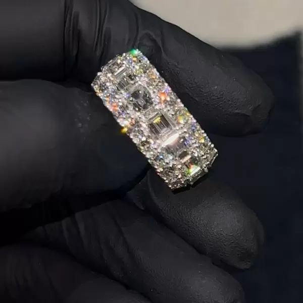 Emerald Cut White Sapphire Eternity Ring