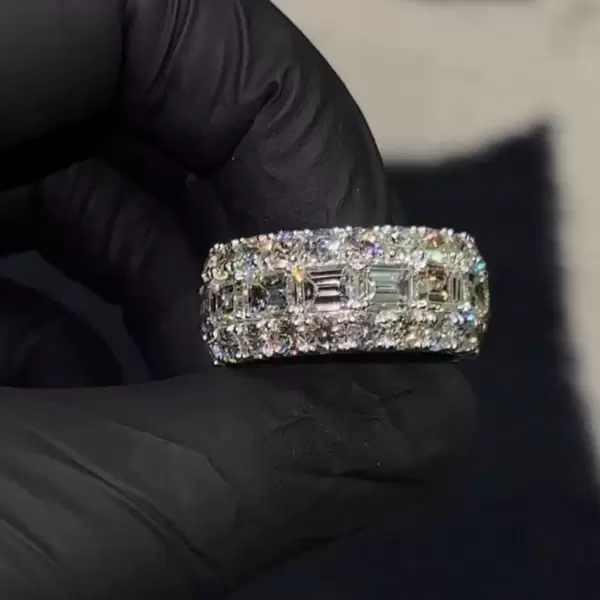 Emerald Cut White Sapphire Eternity Ring