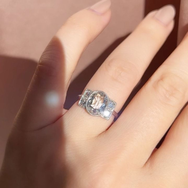 2.5ct Oval Cut White Sapphire Engagement Ring