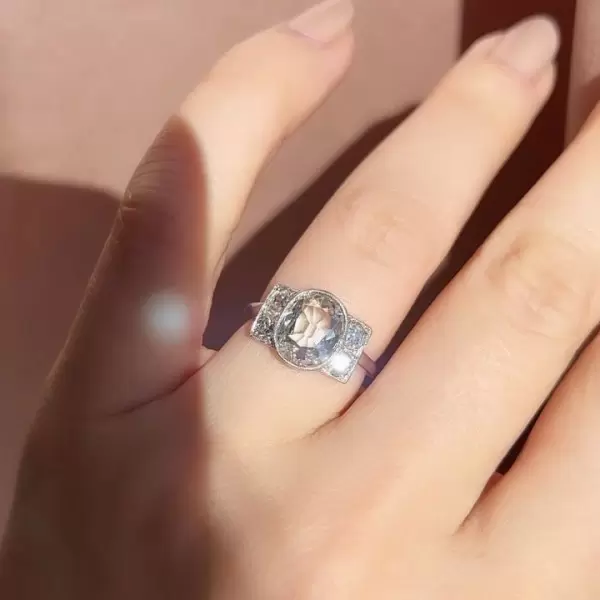 2.5ct Oval Cut White Sapphire Engagement Ring