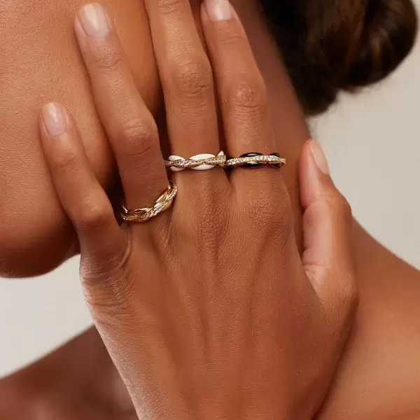 Black Enamel Infinity Eternity Ring