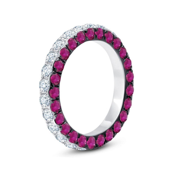 6ctw Color Block Three-Sided Eternity Ring