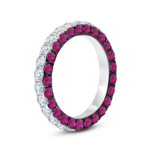 6ctw Color Block Three-Sided Eternity Ring