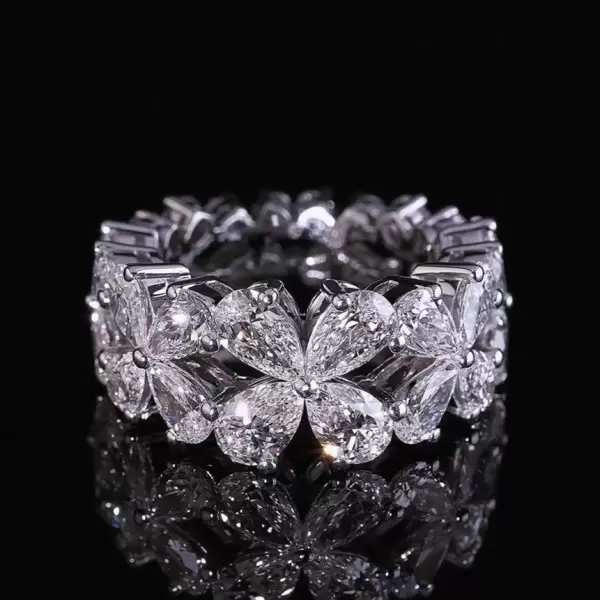 7ctw Pear Cut Gradient Width Eternity Ring